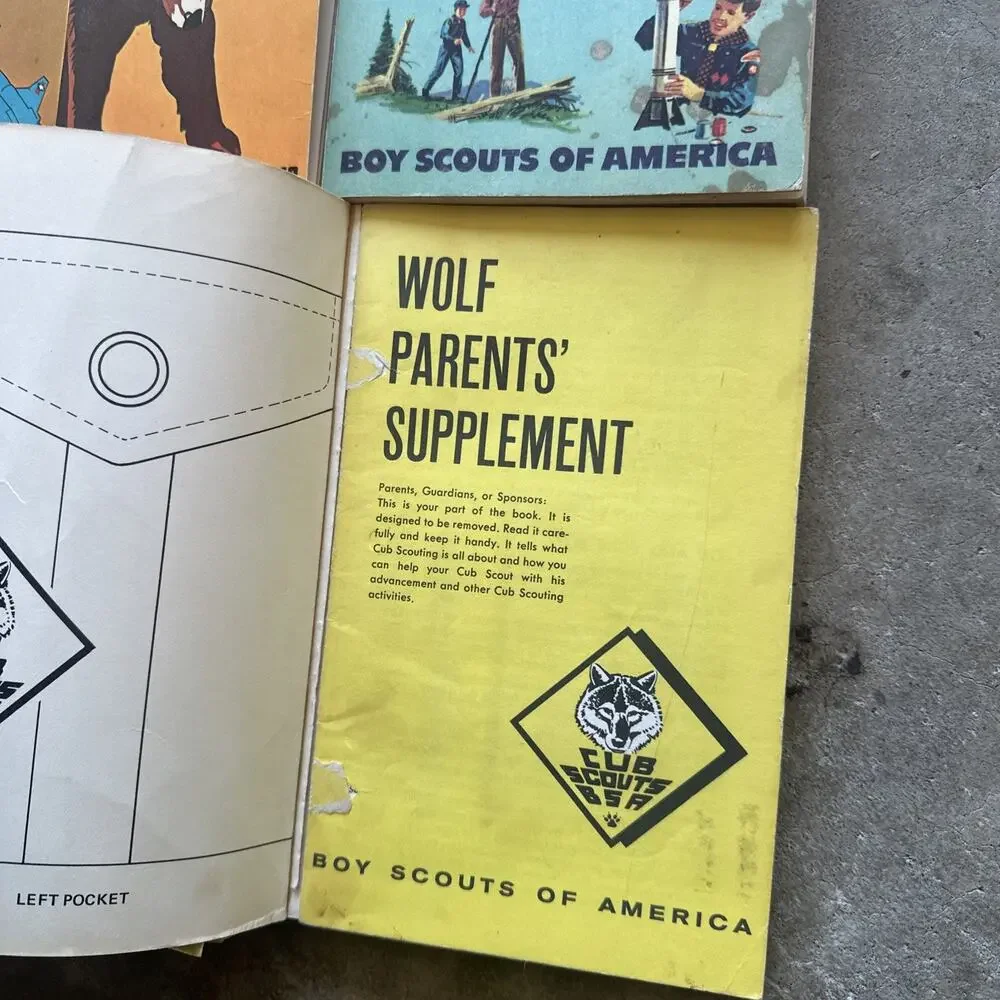 Vintage 1960-75 Boy Scouts of America Scout Book Program Book Lot of 6 Cub Bear